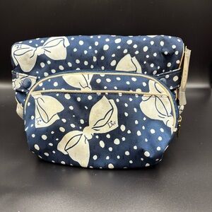 Vtg. Christian Dior CD Logo Bow Print Roll Up Travel Jewelry Bag & Make Up Bag